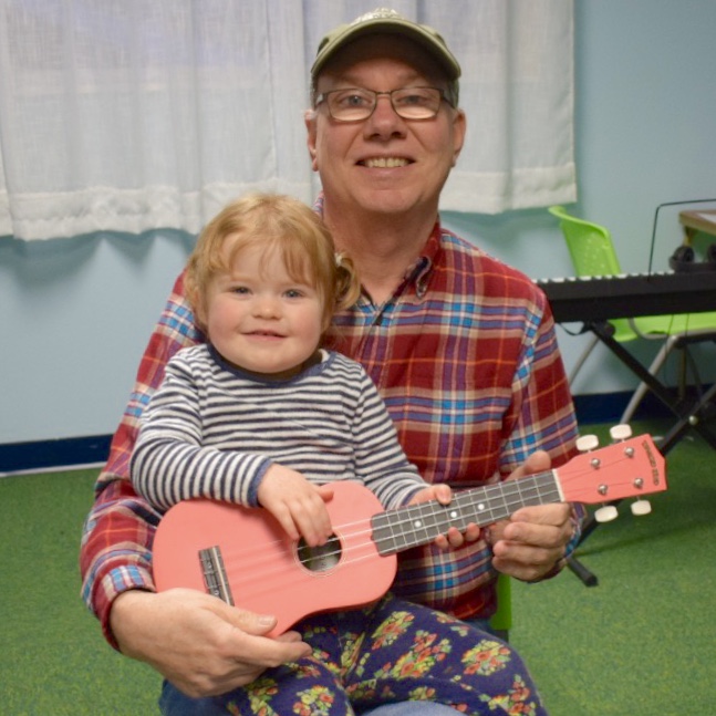 Hazel & Grandpa Gary are learning ukulele together!